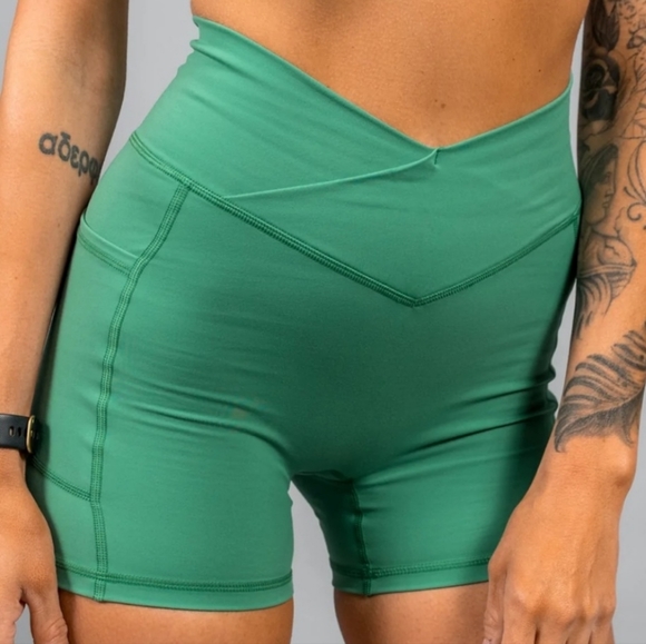Til You Collapse Green Athletic Shorts - Picture 1 of 4